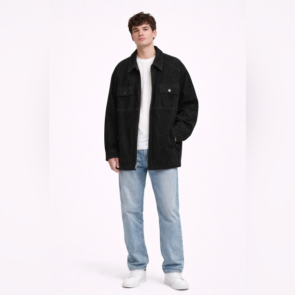 Claiborne Other - Vintage 90’s Claiborne Suede Jacket Leather Zip Barn Coat Chore Jacket Black XL